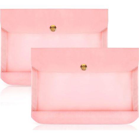 Sac de rangement portable Jalleria pour masques faciaux, transparent, rose, lot de 2 (1/4)