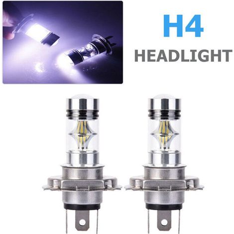 2 pièces de lampe à led automobile H4 100W LED feu de brouillard 3030 feu de brouillard avant ampoule haute puissance (1/4)