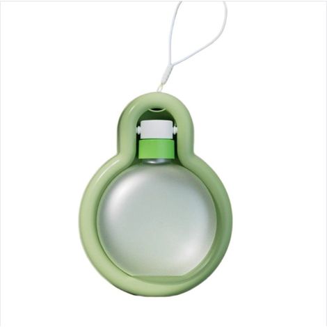 Gourde portable pour chien de 350 ml, étanche, avec fermeture à pression et dragonne, idéale pour les promenades, la randonnée et les voyages. Couleur verte. (1/3)