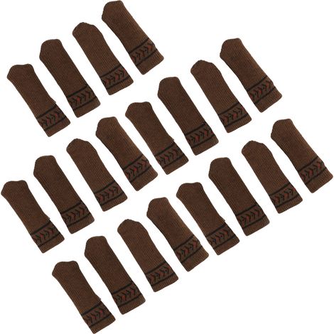 Lot de 20 Patins de Chaise Antidérapants Épais en Tricot Marron - Protège-Meubles pour Pieds de Table et Chaises - Évite Rayures et Bruits (1/5)