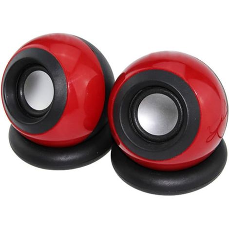 Haut-parleurs D'ordinateur USB Miniatures Portables en Plastique Rouge avec Son Stéréo Puissant, Design Compact et Compatible pour Pc, Ordinateurs Portables et Couleur Aléatoire (1/5)
