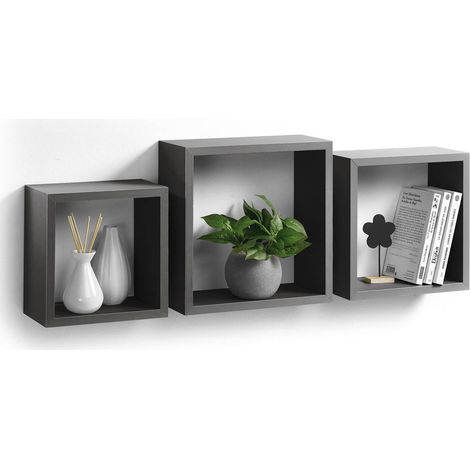 Wandregale, 3er-Set, quadratisch