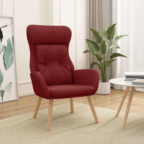 vidaXL Sillón de relax de tela color rojo tinto (1/5)