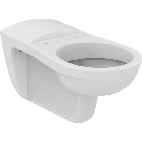 Porcher – Cuvette pour WC suspendu rallongée PMR en porcelaine vitrifiée – Trou 70x35,5cm – Bride ouverte – Plage arrière surélevée anti-infiltration