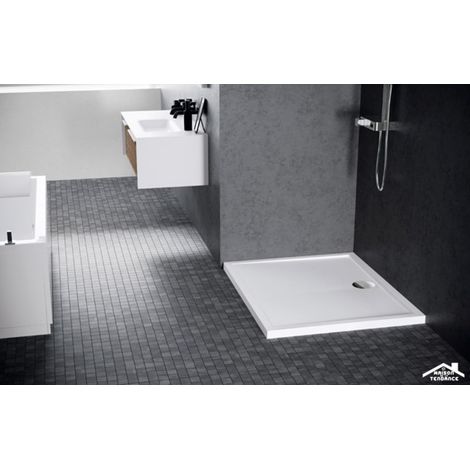 Receveur de douche carré NOVELLINI OLYMPIC blanc 100x100 cm avec bonde H 4,5cm