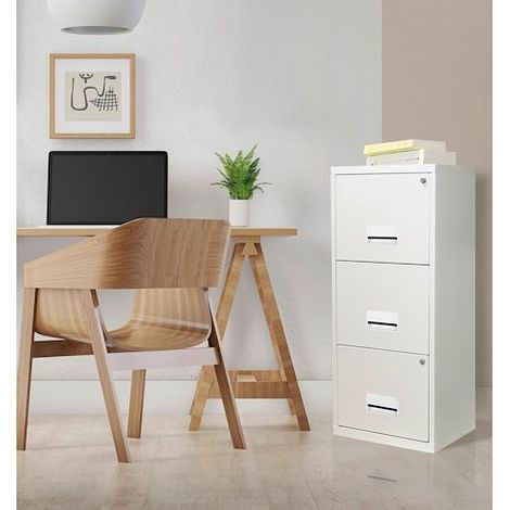 Classeur monobloc 3 tiroirs - blanc - Maxiburo (1/4)