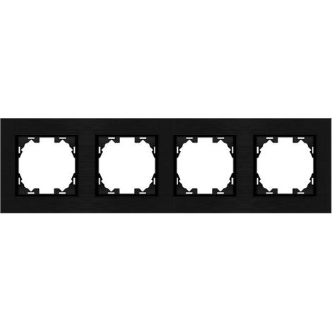 IluminaShop - Marco de Aluminio Empotrable Negro para 4 Modulos Serie wLux (1/2)