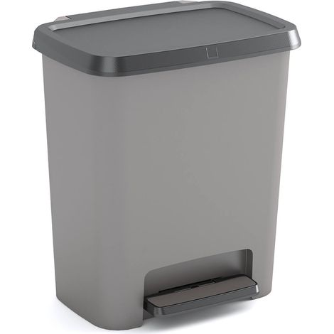 Dmora - Pattumiera Carleton, Cestino portarifiuti, Bidone per raccolta differenziata, Mobile per spazzatura, 38x28 h43 cm, Grigio scuro