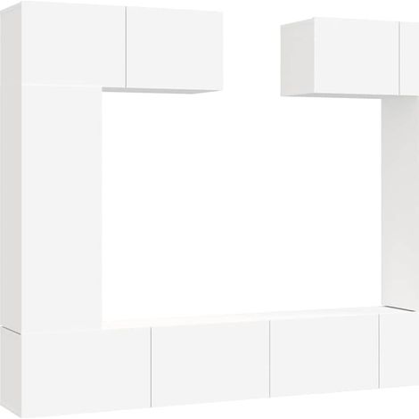 Maison Exclusive - Set di Mobili Porta TV 6 pz Bianco in Legno Multistrato (1/5)