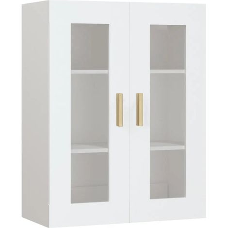 Armario de almacenamiento mural práctico 69,5 x 34 x 90 cm madera blanca 020048020 (1/5)