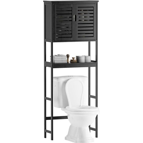 Bad Lagerung Regal Bambus Toilette Rack mit Schrank 3-Tier verstellbare Regale (1/5)
