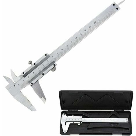 Calibrador Vernier analógico ZVD de acero inoxidable de 150 mm/0,02 mm, herramienta micrométrica de alta precisión con medición de profundidad, interior y exterior. (1/4)