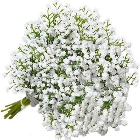 Gypsophile artificiel 10 pièces 28 cm – Fleurs artificielles à tige pour intérieur – Décoration de mariage arrangements floraux DIY et vase (1/5)