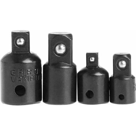 4pcs Adaptateur à cliquet Clé à Douille d'Impact Cr-V 1/4quot 3/8quot 1/2quot Réducteur d'Entranement de Convertisseur Outils pour Clés à Chocs Pneumatiques (1/4)