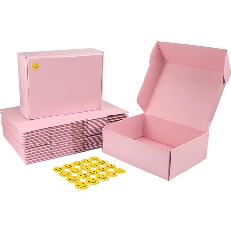 Lot de 20 boîtes cadeaux roses vides (12 x 9 x 4 cm) avec couvercles, idéales pour emballer des cadeaux pour femmes et filles (fête des mères, mariage, anniversaire, Saint-Valentin, etc.). (1/5)