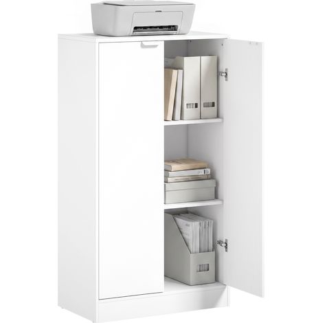 Mueble auxiliar, 3 estantes, blanco, 60 × 33,5 × 108 cm, tablero de partículas, 21,2 kg (1/5)