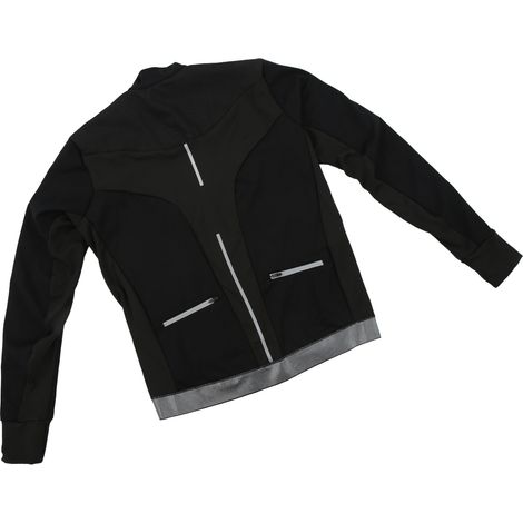Veste de cyclisme réfléchissante coupe-vent imperméable à manches longues, noire XXXL (1/5)