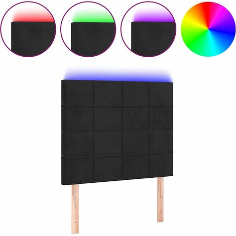 Maison Exclusive - Cabecero con luces LED terciopelo negro 100x5x (1/5)