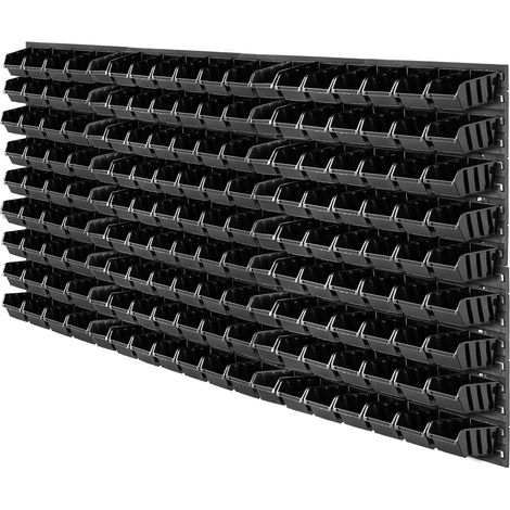 KADAX Werkstattwandregal, Wandplatten, 156 x 78 cm, Schwarz, 162 tlg.