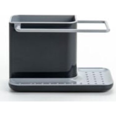Spülbecken-Caddy/Organizer mit integriertem Abtropfgestell, Schwamm-, Bürsten-, Spülmittel- und Spültuchhalter, abnehmbar, normale Größe, grau