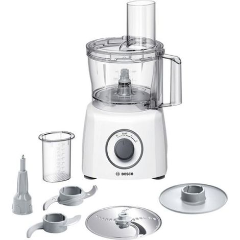 Bosch – Robot multifonction 800 W – Capacité 2,3 L – 2 vitesses + Touche pulse – Couteau inox – Stabilité avec 4 pieds ventouses - MCM3100W