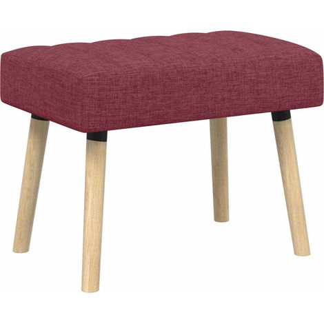 Banco con tapizado en canal Rojo vino 60 x 40 x 45 cm Tela vidaXL