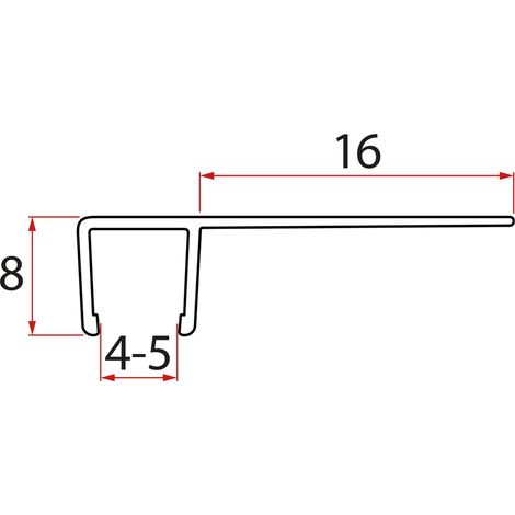 Jeu de joints verticaux pour verre 5mm, 2000mm