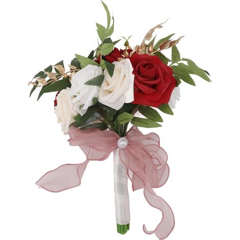 Bouquet de Mariée à Champagne Blanc Bouquet Artificiel (1/5)