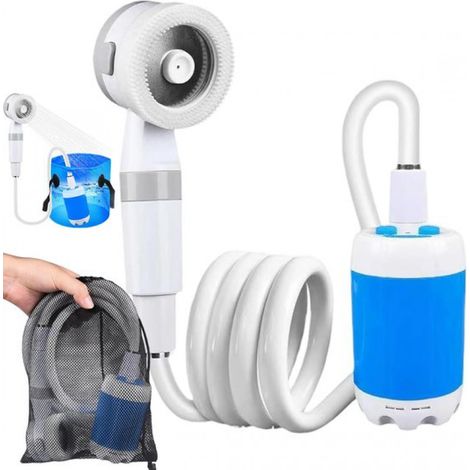 Douche de camping - 5000 mAh - Douche extérieure - Accessoires inclus - Douche de camping portable - Douche mobile rechargeable - Douche de jardin - Idéale pour le camping, les voyages, le lavage de v (1/5)