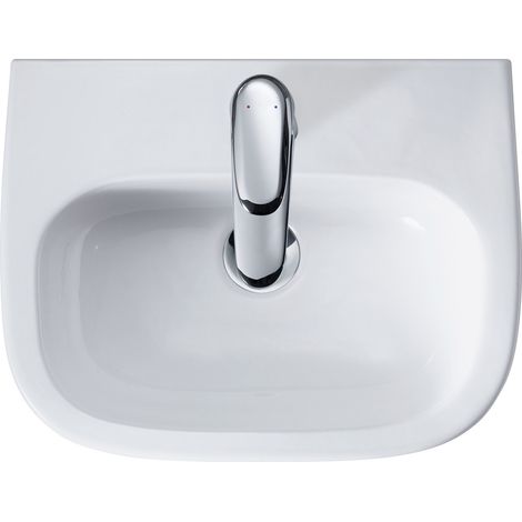 Duravit – Lave-mains à poser 450x340 mm – Céramique blanche – Montage mural – 1 trou de robinetterie – Avec trop-plein (1/10)