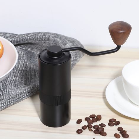 Mini-Kaffeemühle aus Edelstahl, manuell, zum Mahlen von Kaffeebohnen, Küchenutensil, Schwarz (1/5)