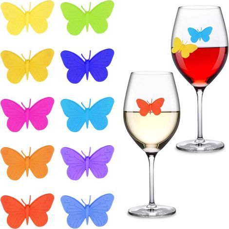 Gesunny 10pcs maqueu de vee à vin, papillons, ventouse, éutilisables pou ba, dîne en famille (1/3)