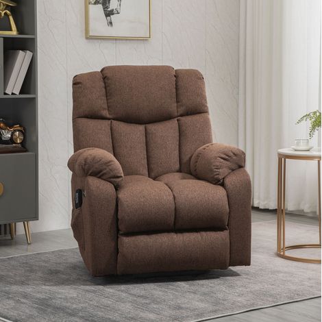 Poltrona relax elettrica reclinabile con alzapersona 145° marrone 58 W 92 x 95 x 107 cm (1/5)