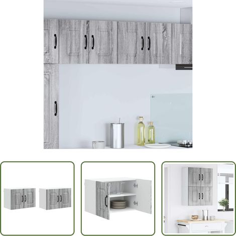 Holzschrank -  Küchenschrank Kalmar 2 pcs Graues Sonoma 60 x 31 x 40 cm (1/5)