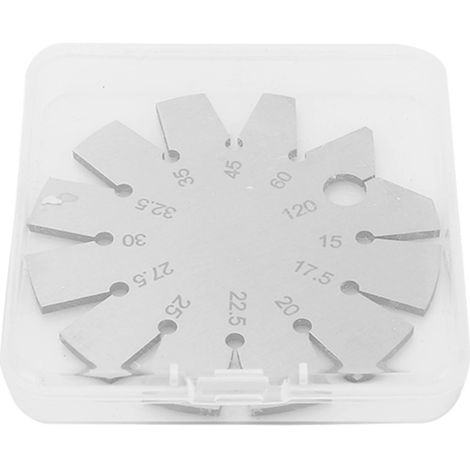 Winkelmesser, kreisförmiger Winkelmesser aus Edelstahl zur Messung von 15°-120°, 12 gängige Winkel, leichte Aufbewahrungsbox für den Transport, Messung von.