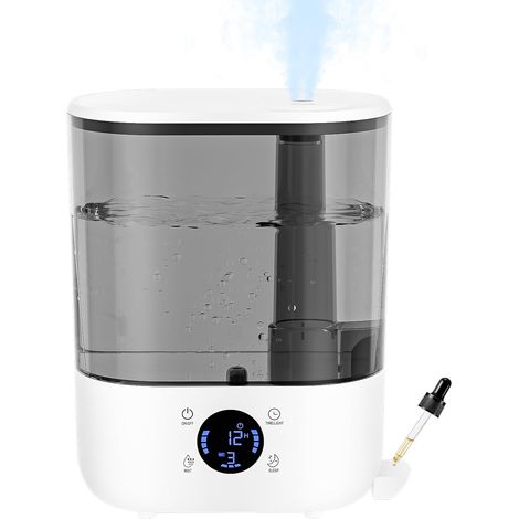 5,5-Liter-Luftbefeuchter für Schlafzimmer, GuKKK-Luftbefeuchter mit Top-Fill-System für Schlafzimmer, Büro, Kinderzimmer und Pflanzen, BPA-frei, automatische Abschaltung, leiser 28-dB-Ultraschall (1/5)