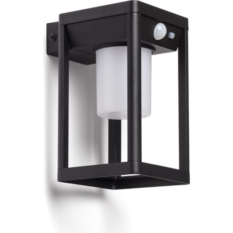 Wandleuchte Außen Solar LED 2,5W Aluminium mit Bewegungssensor Devah Schwarz