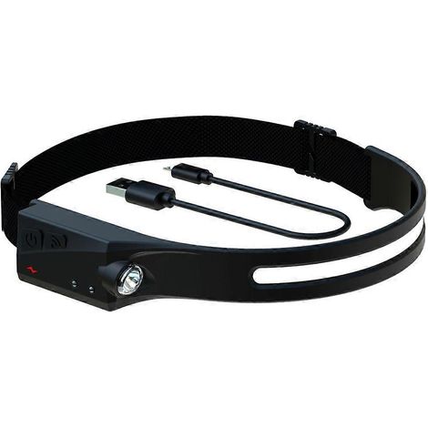 Lampe frontale, étanche, rechargeable, bandeau amovible (1/4)