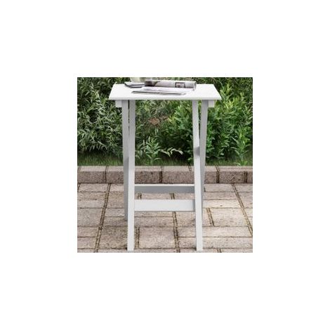 Table d’appoint pliable blanc bois de peuplier massif (1/5)