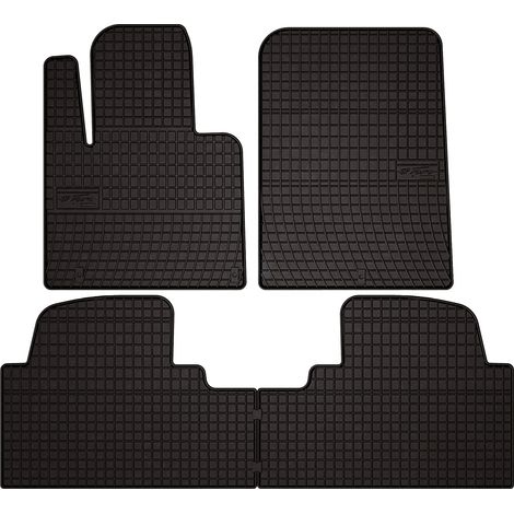 Tapis de sol en caoutchouc pour : Hyundai Santa Fe III SUV (2012-2018) - noirs, sur mesure (1/5)