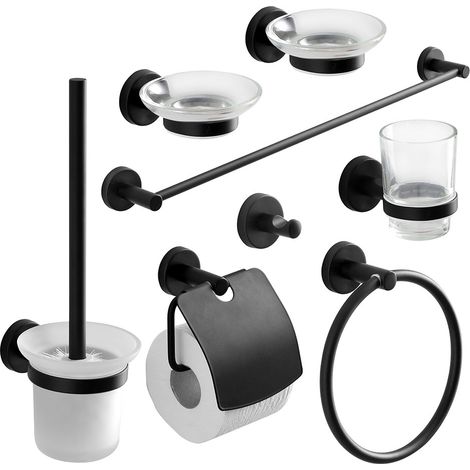 Set accessori bagno nero opaco