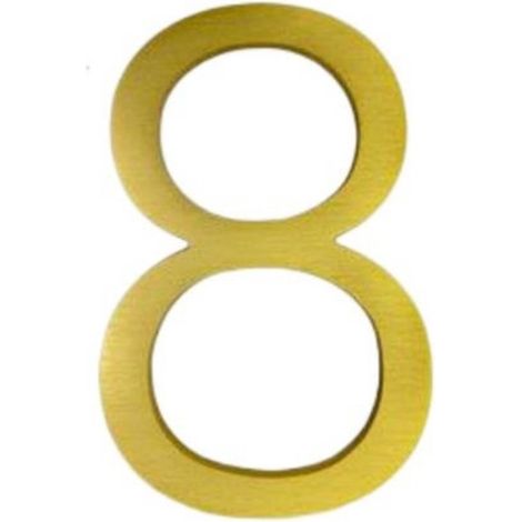 Número de casa de metal color dorado，12,7 cm，Número 8，Letrero de número de casa，Número de casa flotante，Número de casa de metal，Número de casa 3D (1/5)