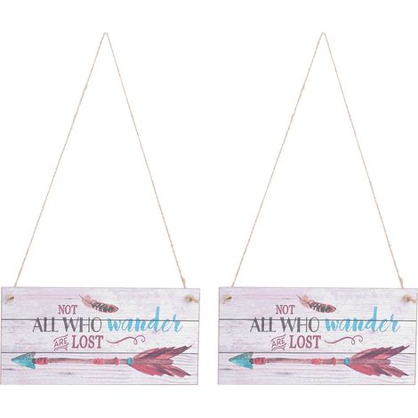 Lot de 2 plaques suspendues en bois, décoration pour porte, fenêtre, mur ou magasin. Idée cadeau. (1/5)