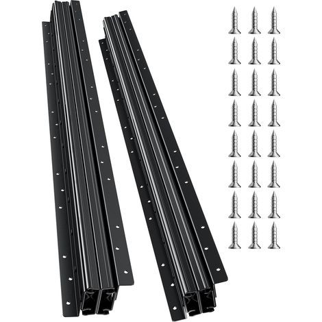 Glissières de Tiroir sous Escalier, 400 mm, Coulisses de Tiroir à Roulement à Billes à Extension Complète, Capacité de Charge 117 kg, Rails d'Armoire Inférieur Robustes, pour Bricolage, Noir (1/5)