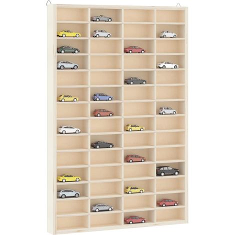 Sammlervitrine aus Holz mit 56 Fächern 40 x 4,5 x 60 cm