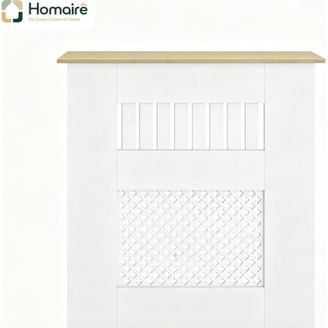 Radiateur panneau décor bois blanc en mdf 78 x 19 x 81 cm HOMAIRE (1/5)