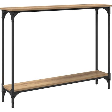 Mesa Consola con estante Roble artesanal 100 x 22,5 x 75 cm vidaXL (1/5)