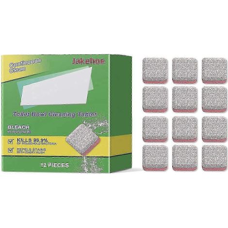 Comprimés effervescents nettoyants pour toilettes, désodorisant et détachant puissant, paquet de 12 (1/4)