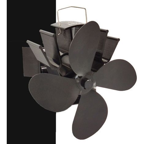 Ventilateur Poele à Bois, 4 pales Alimenté à la Chaleur Ventilateur à Poêle Ventilateur Cheminee, fixe sur tuyau Ventilateur Silencieux pour Poêle à Bois/Cheminée/Gaz/Bûches/Poele a Granule (1/5)