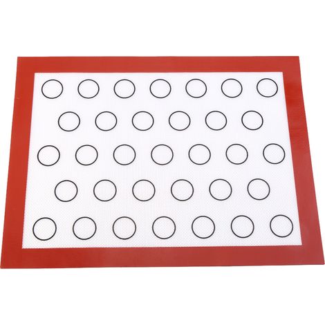 Tapis de cuisson antiadhésif en silicone pour four, tapis pâtisserie, macaron, gâteau, biscuits, plaque de cuisson (Rouge) (1/5)